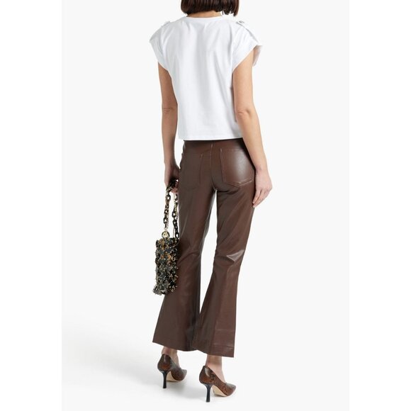 Veronica Beard Pants - Veronica Beard Carson High rise ankle flare NWT Size27 $298 Faux leather stretch